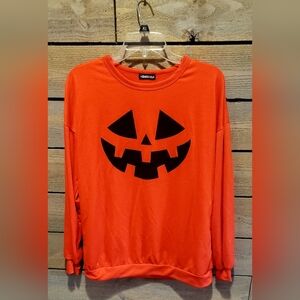NWOT Orange Halloween Pumpkin Sweatshirt
